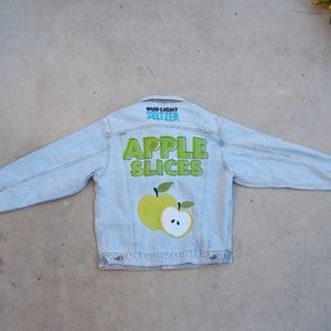 Denim Jacket Medium Bud Light Seltzers Apple Slices Embroidered Logo Promotional